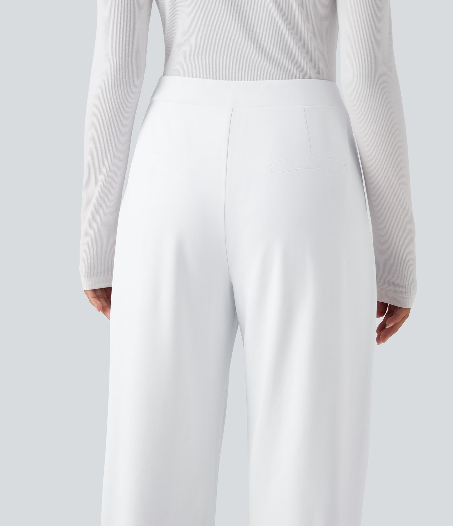 Pantalón Irina de traje ajustado asimétrico de cintura media con bolsillos